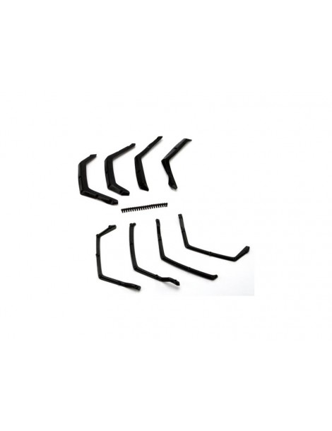 Traxxas Fender flairs, front & rear (4)/ fender flair retainers, front & rear (4)