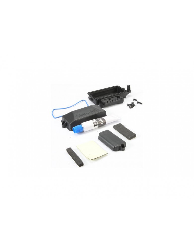 Traxxas Box, receiver (sealed)/ foam pad/ silicone grease/ hardware