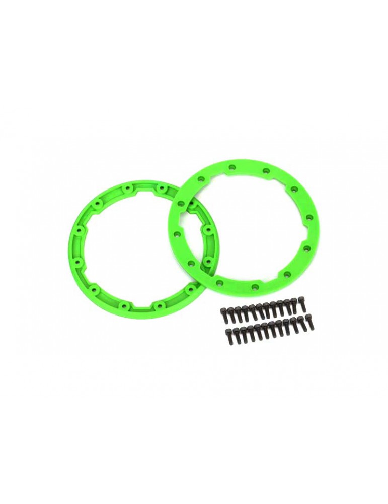 Traxxas Sidewall protector, beadlock style (green) (2) (for use with Geode wheels)