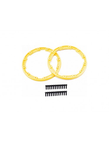 Traxxas Sidewall protector, beadlock style (yellow) (2) (for use with Geode wheels)