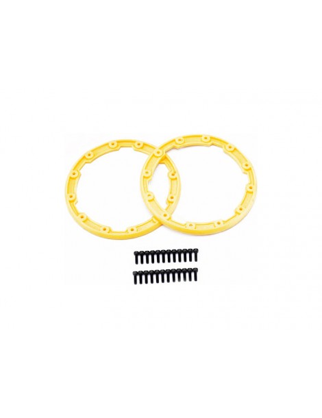 Traxxas Sidewall protector, beadlock style (yellow) (2) (for use with Geode wheels)