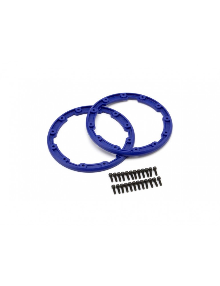 Traxxas Sidewall protector, beadlock style (blue) (2) (for use with Geode wheels)