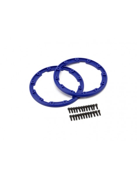 Traxxas Sidewall protector, beadlock style (blue) (2) (for use with Geode wheels)