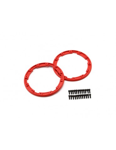 Traxxas Sidewall protector, beadlock style (red) (2) (for use with Geode wheels)