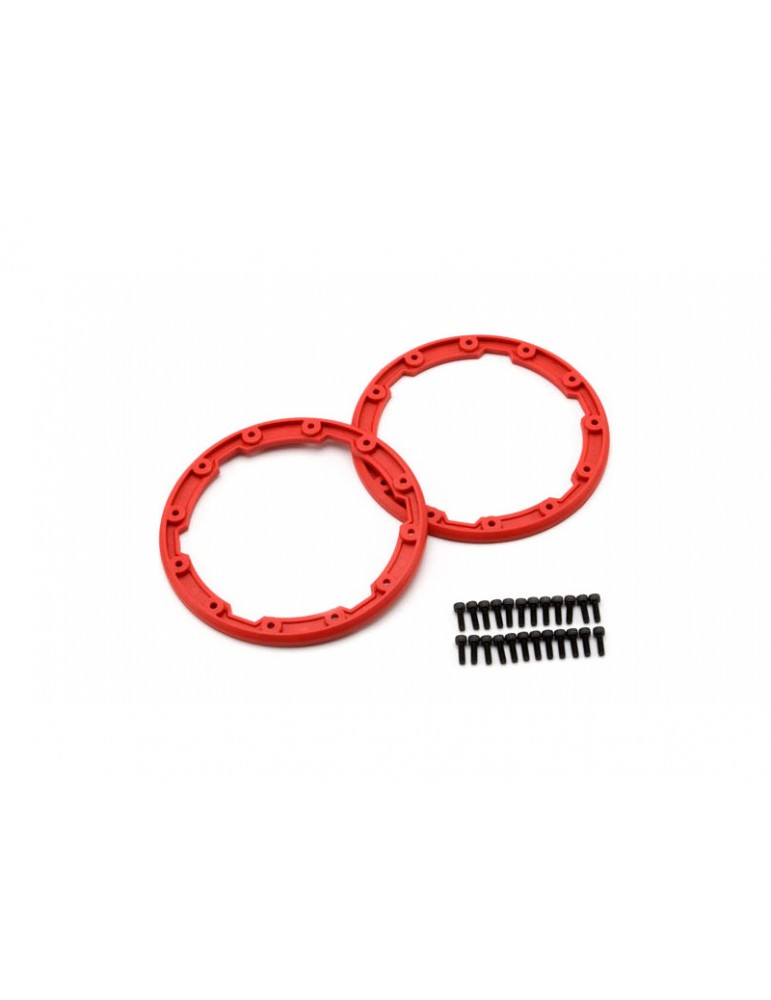 Traxxas Sidewall protector, beadlock style (red) (2) (for use with Geode wheels)