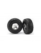Traxxas Tires & wheels 2.2/3.0", SCT satin chrome-black wheel, SCT tire (2) (4WD f/r, 2WD r)