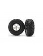 Traxxas Tires & wheels 2.2/3.0", SCT satin chrome-black wheel, SCT tire (2) (2WD front)