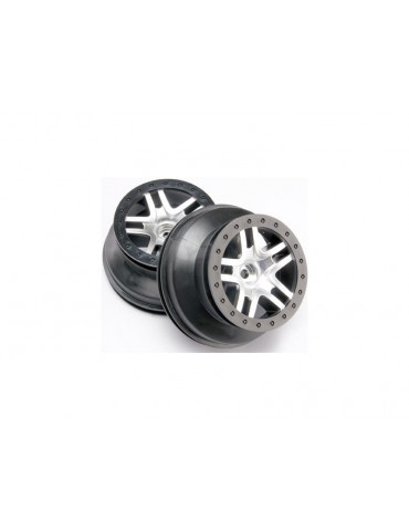 Traxxas Wheels 2.2/3.0", SCT Split-Spoke, satin chrome-black (2) (2WD front)