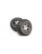 Traxxas Tires & wheels 2.2/3.0", SCT Split-Spoke satin chrome-black, KM2 tire (2) (2WD front)