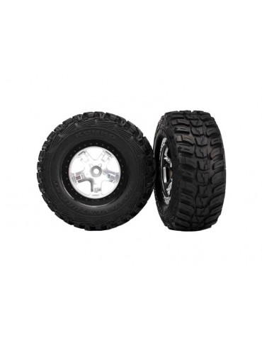 Traxxas Tires & wheels 2.2/3.0", SCT satin chrome wheel, Kumho tire (2) (4WD f/r, 2WD rear)