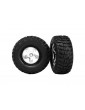 Traxxas Tires & wheels 2.2/3.0", SCT satin chrome wheel, Kumho tire (2) (4WD f/r, 2WD rear)