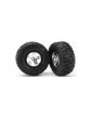 Traxxas Tires & wheels 2.2/3.0", SCT satin chrome-black wheel, Kumho tire (2) (2WD front)