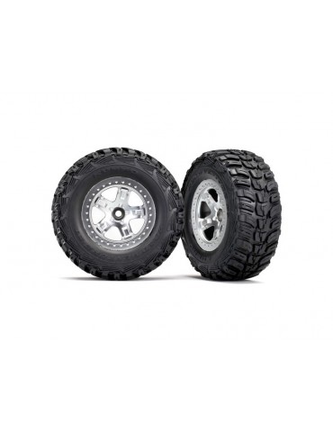 Traxxas Tires & wheels 2.2/3.0", SCT satin chrome wheel, Kumho tire (2) (2WD front)