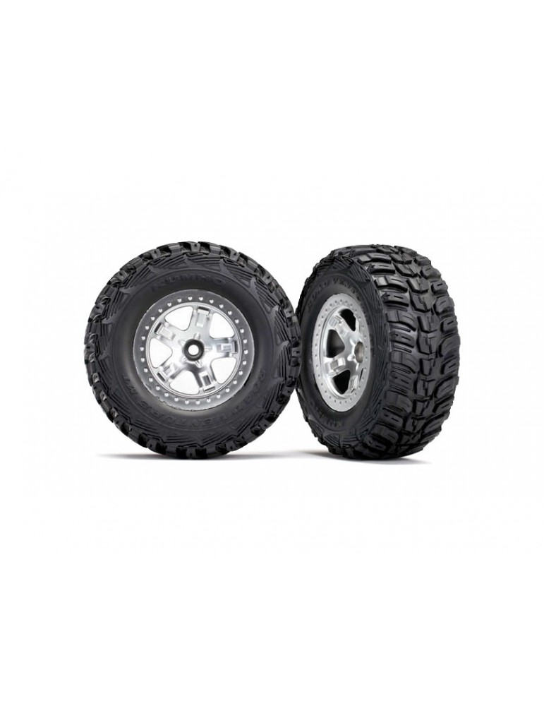 Traxxas Tires & wheels 2.2/3.0", SCT satin chrome wheel, Kumho tire (2) (2WD front)