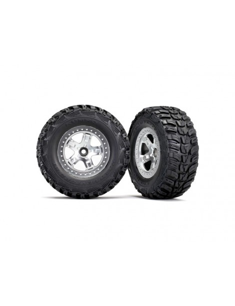 Traxxas Tires & wheels 2.2/3.0", SCT satin chrome wheel, Kumho tire (2) (2WD front)