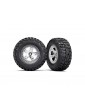 Traxxas Tires & wheels 2.2/3.0", SCT satin chrome wheel, Kumho tire (2) (2WD front)