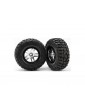 Traxxas Tires & wheels 2.2/3.0", SCT Split-Spoke satin chrome-black, Kumho S1 tire (2) (2WD front)