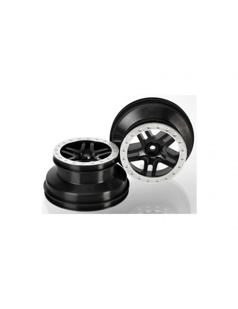 Traxxas Wheels 2.2/3.0", SCT Split-Spoke, black-satin chrome (2) (4WD f/r, 2WD r)