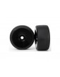 Traxxas Tires & wheels, black, dished wheels, slick S1 tires (2) (rear)