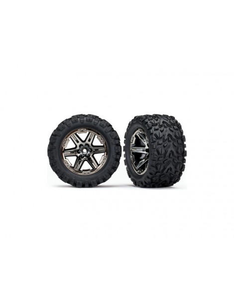 Traxxas Tires & wheels 2.8", RXT black chrome wheels, Talon Extreme tires (2)