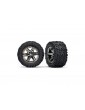 Traxxas Tires & wheels 2.8", RXT black chrome wheels, Talon Extreme tires (2) (electric rear)