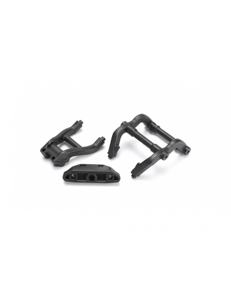Traxxas Wheelie bar mounts/ rear skidplate (black)