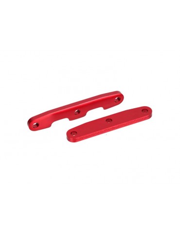 Traxxas Bulkhead tie bars, front & rear, aluminum (red-anodized)