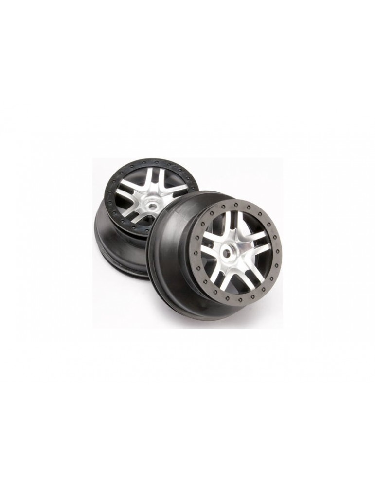 Traxxas Wheels 2.2/3.0", SCT Split-Spoke, satin chrome-black (2)