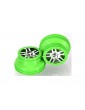 Traxxas Wheels 2.2/3.0", SCT Split-Spoke, chrome, green beadlock style (2)