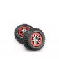 Traxxas Tires & wheels 2.2/3.0", SCT Split-Spoke chrome-red, KM2 tire (2)