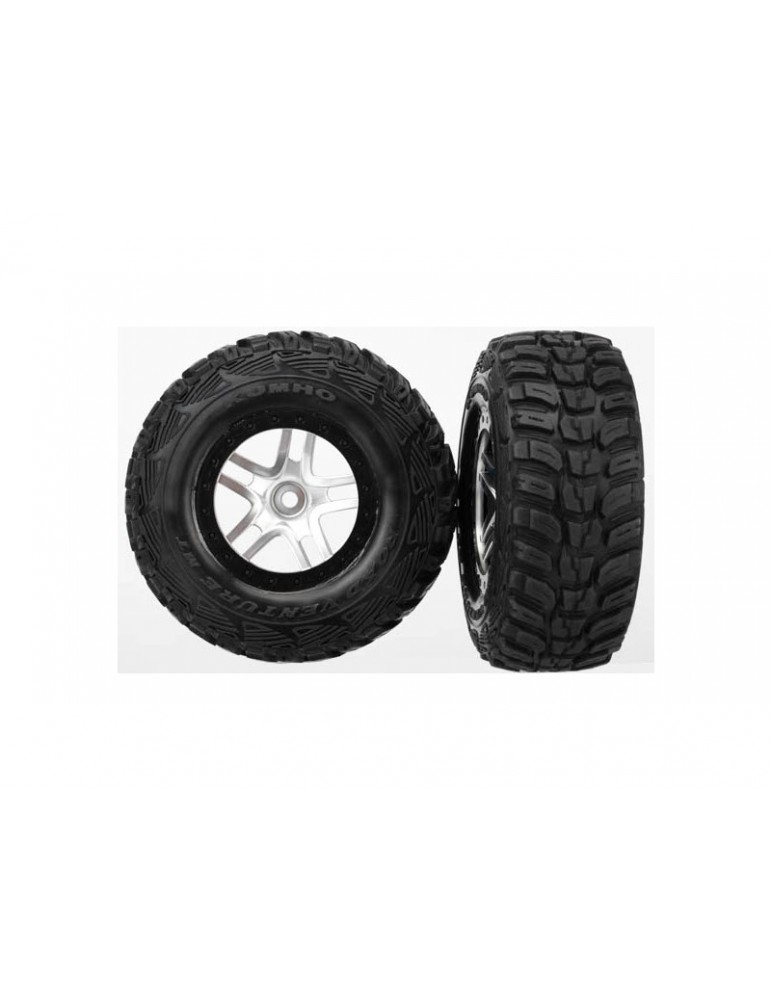 Traxxas Tires & wheels 2.2/3.0", SCT Split-Spoke satin chrome-black, Kumho S1 tire (2)