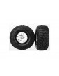 Traxxas Tires & wheels 2.2/3.0", SCT Split-Spoke satin chrome-black, Kumho S1 tire (2)