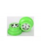 Traxxas Wheels 2.2/3.0", SCT, chrome, green beadlock style (2)