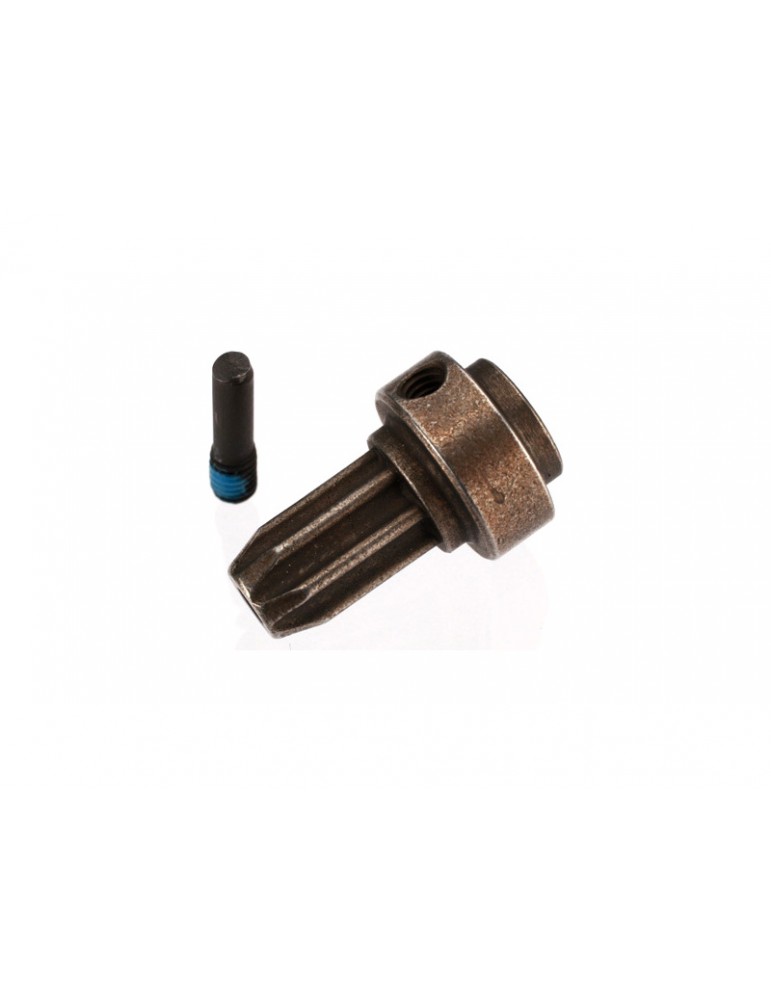 Traxxas Drive hub, front, hardened steel (1)/ screw pin (1)