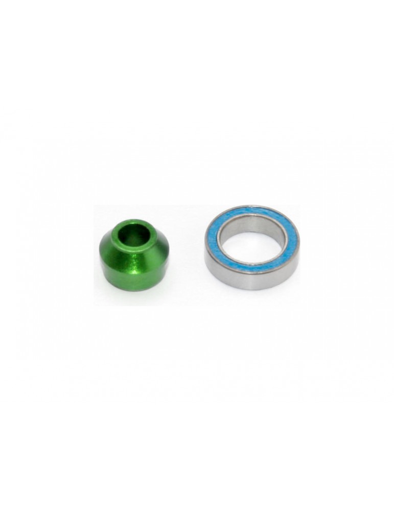 Traxxas Bearing adapter, 6061-T6 aluminum (green-anodized)/ 10x15x4mm ball bearing