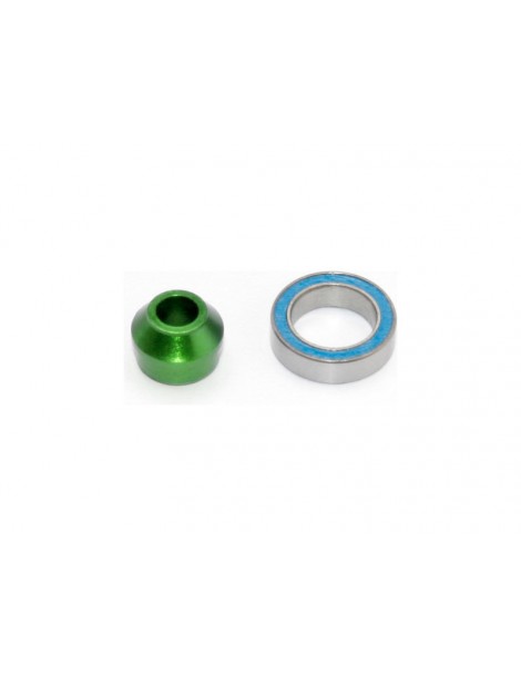 Traxxas Bearing adapter, 6061-T6 aluminum (green-anodized)/ 10x15x4mm ball bearing