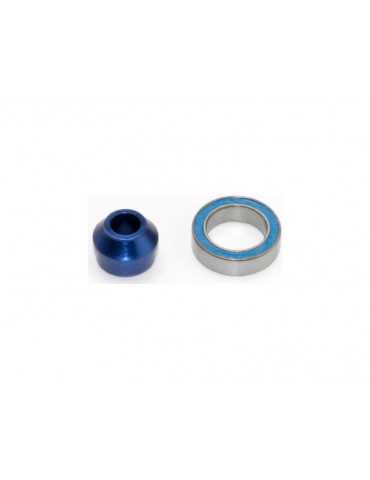 Traxxas Bearing adapter, 6160-T6 aluminum (blue-anodized) (1)/10x15x4mm ball bearing (1)