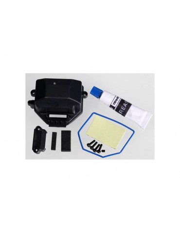 Traxxas Box, receiver (sealed)/ wire cover/ foam pads, upper & lower/ silicone grease