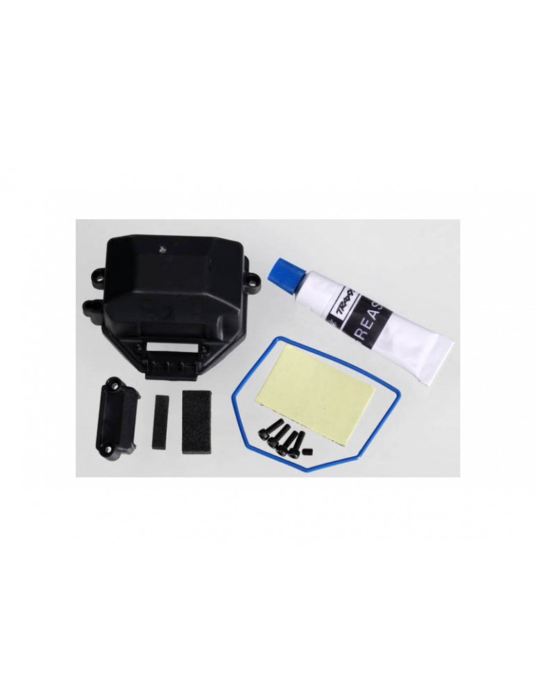 Traxxas Box, receiver (sealed)/ wire cover/ foam pads, upper & lower/ silicone grease
