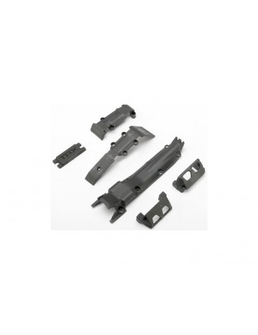 Traxxas Skidplate set, front (1)/ rear (1)/ transmission (1)/ servo guards (2)