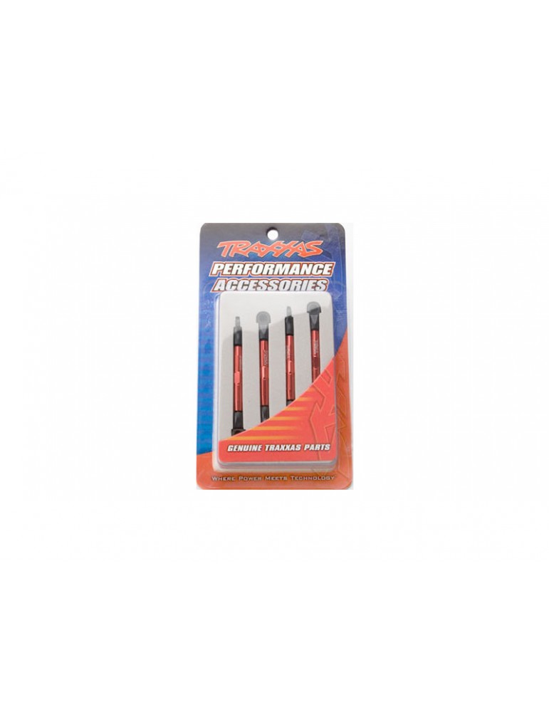 Traxxas Toe links, aluminum (red-anodized) (4)