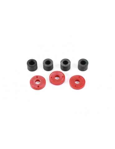 Traxxas Piston, damper (2x0.5mm hole, red) (4)/ travel limiters (4)