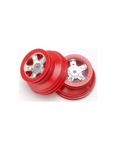 Traxxas Wheels 1.4/1.8", SCT satin chrome-red (2)