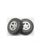 Traxxas Tires & wheels 1.4/1.8", SCT satin chrome wheels, SCT tires (2)