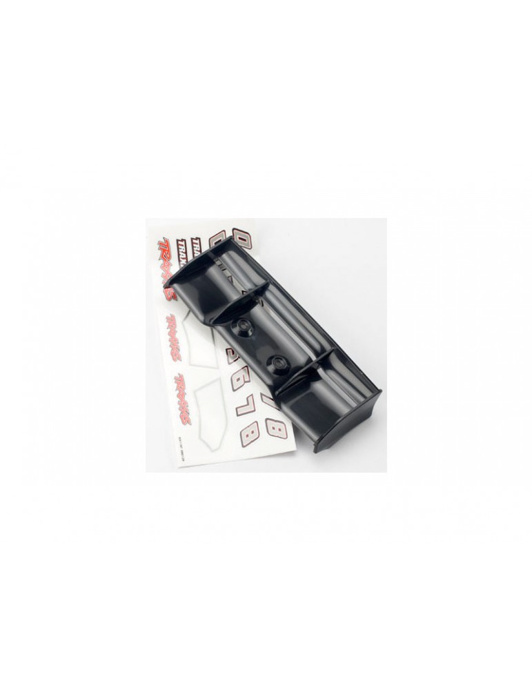 Traxxas Wing, 1/16 E-Revo (black)/ decal sheet