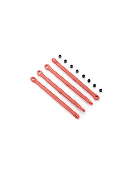 Traxxas Toe link, front & rear (molded composite) (red) (4)