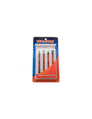 Traxxas Toe links, aluminum (red-anodized) (4)