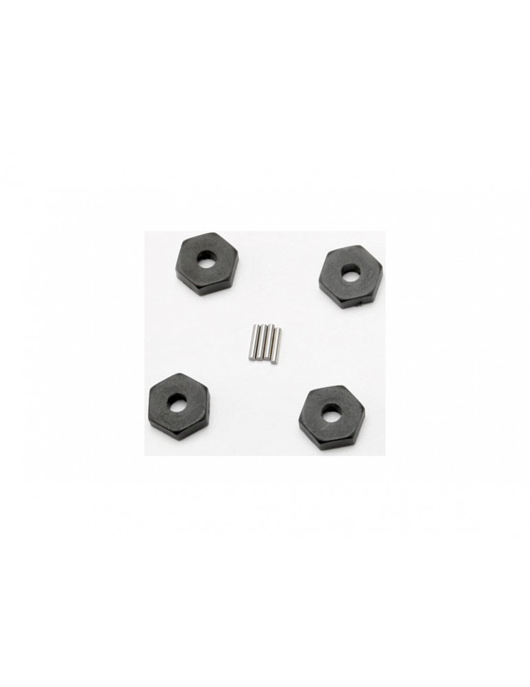 Traxxas Wheel hubs, hex (4)/ axle pins (1.5x8mm) (4)