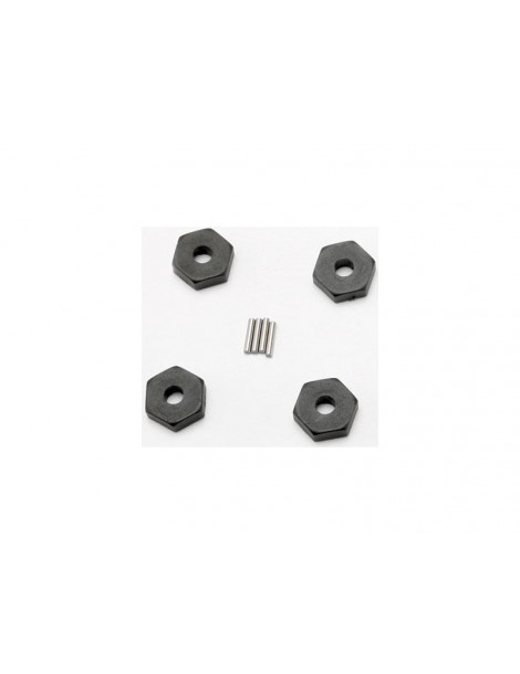Traxxas Wheel hubs, hex (4)/ axle pins (1.5x8mm) (4)