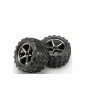 Traxxas Tires & wheels 2.2", Gemini black chrome wheels, Talon tires (2)